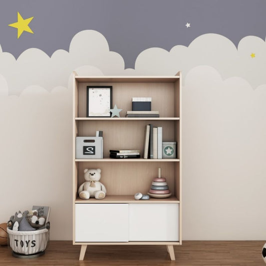 Alpaka Kaia Kids Bookcase, White & Oak Effect